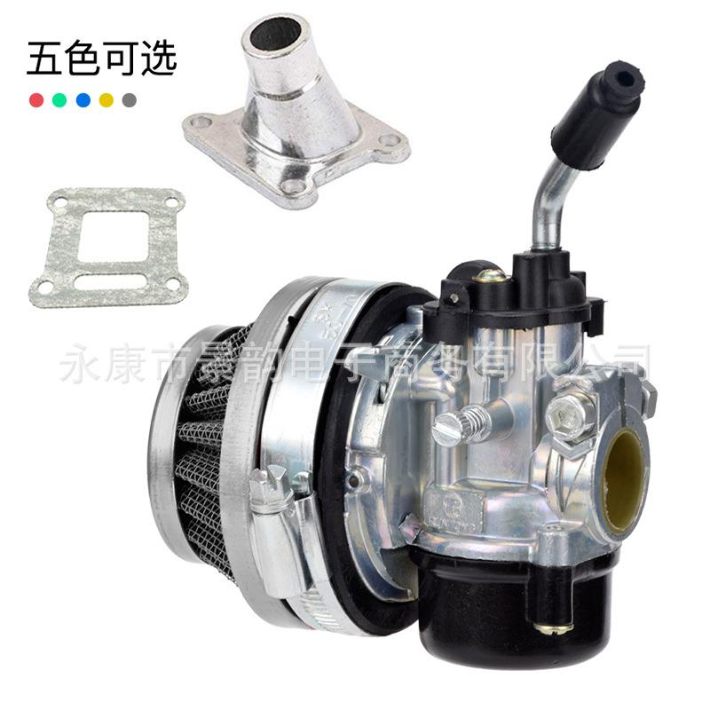 2冲程汽油自行车49 50 80cc发动机化油器带空气过滤器进气管套件