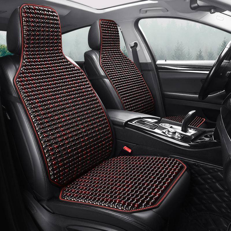 2024新款夏季木珠坐垫五座通用座垫家用办公单片方垫汽车用品