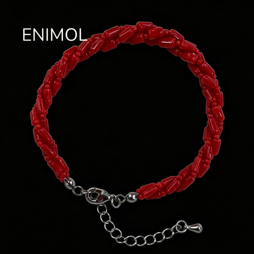 ENIMOL天然红珊瑚国风三股手链