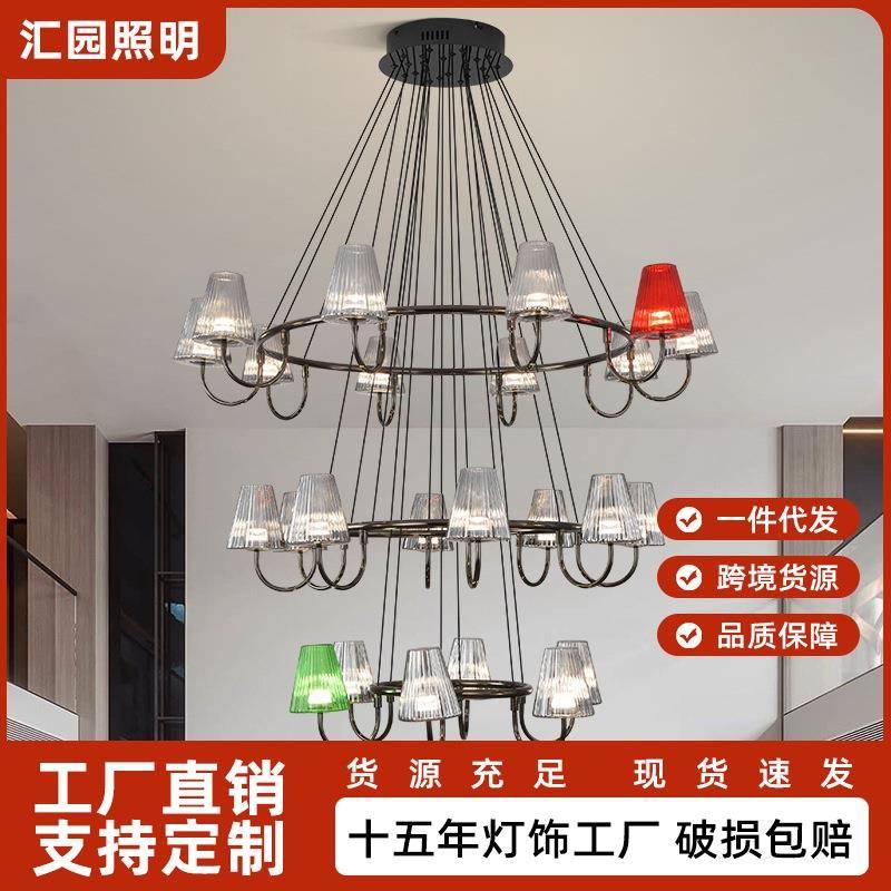 意式轻奢大气挑空客厅灯法式艺术创意餐厅卧室别墅复式楼梯间灯具