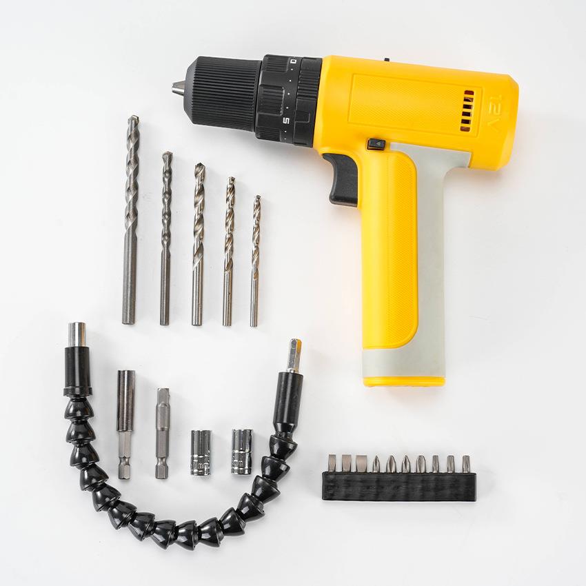 黄色无刷智能家用电钻手持打孔钻墙充电手电钻多功能螺丝