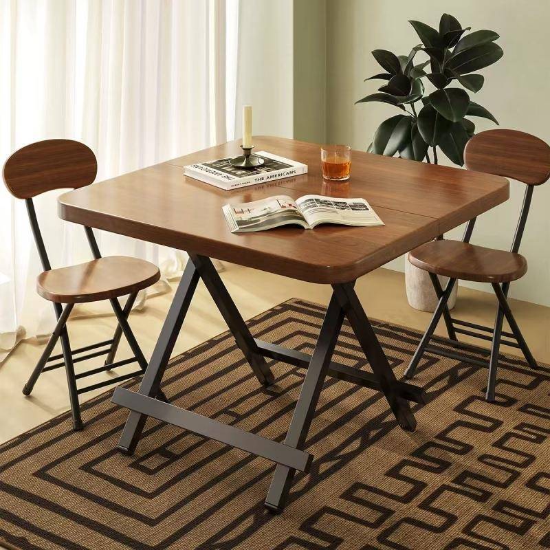 折叠桌餐桌家用小户型吃饭桌简易租房出租屋正方形小方桌子便携式