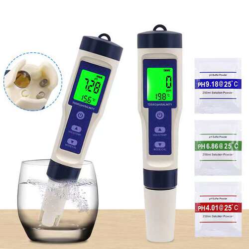 高精度水质盐度计PH/TDS/EC/盐度/水温水产养殖鱼缸水质检测笔