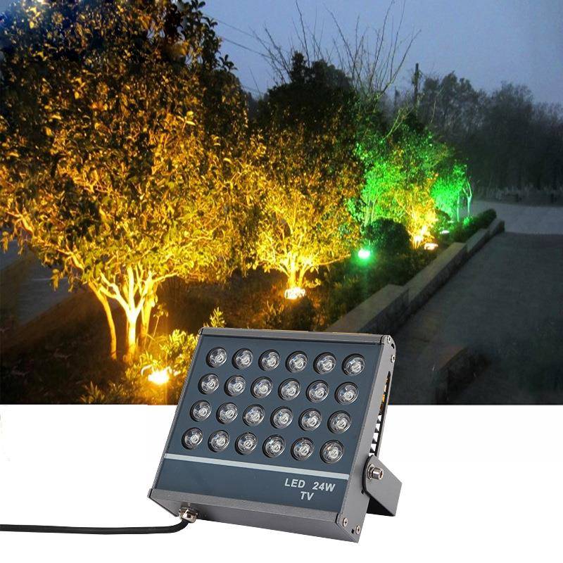 LED投射灯方形投光灯户外防水36W48别墅花园灯聚光灯桥梁工程聚光