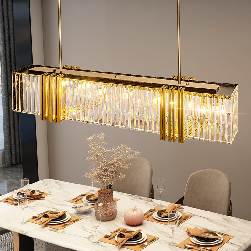 新中式餐厅吊灯设计师大气酒店吧台水晶灯家用餐桌饭厅岛台茶室灯