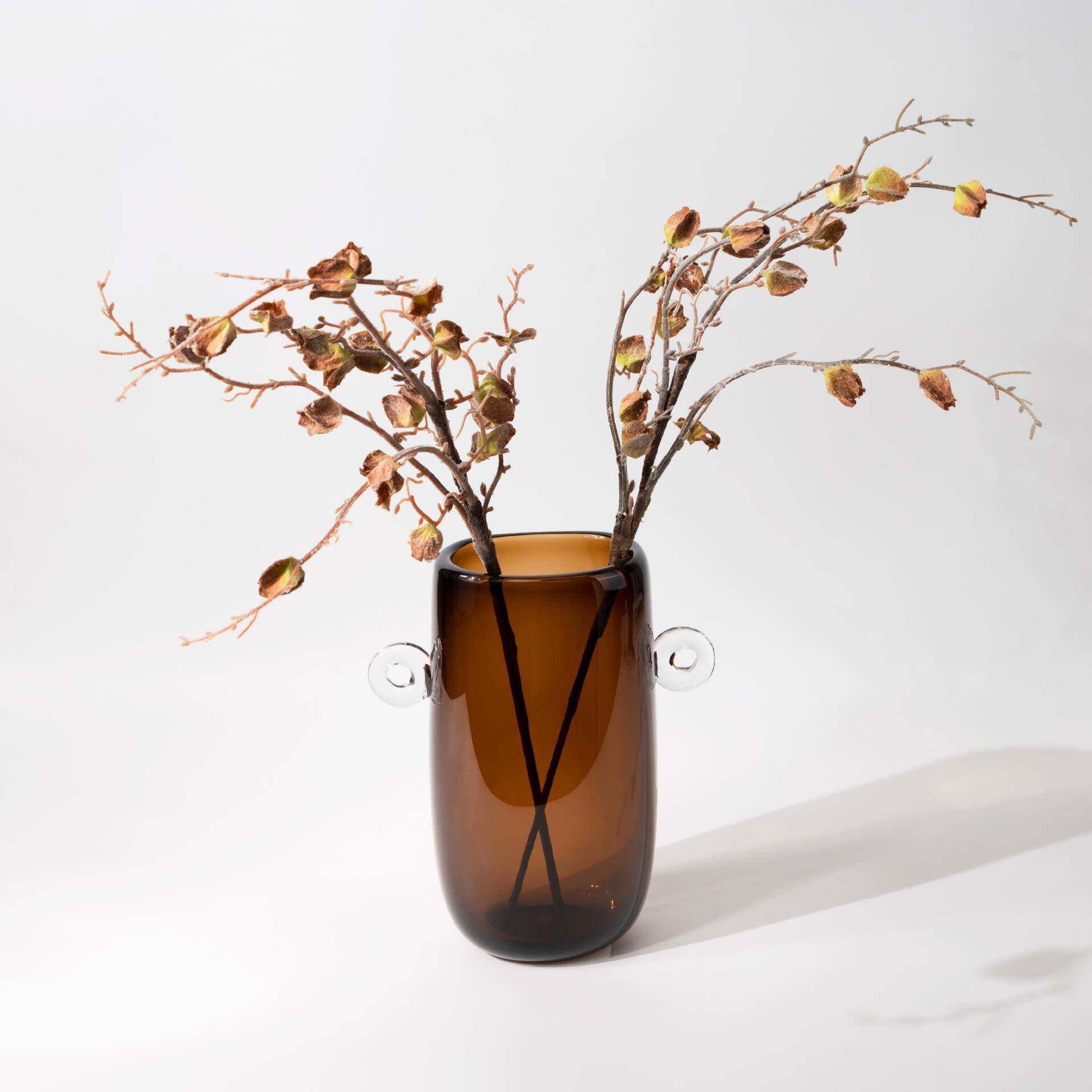现代简约玻璃花瓶样板间饰品摆件客厅桌面花艺插花家具展厅软装