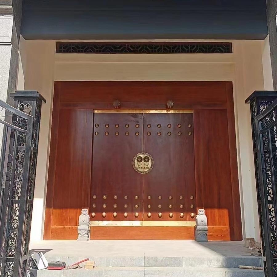 实木大门庭院四合院别墅老榆木大门新中式复古双开进户门厂家