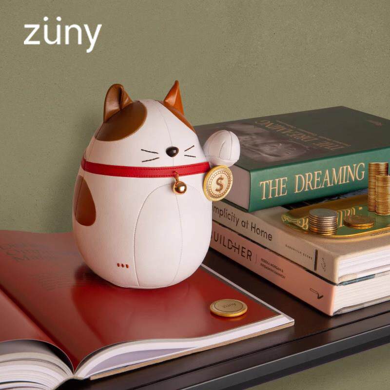 正品台湾Zuny书档2025年新品桌面动物摆件招财猫礼物客厅好运招财