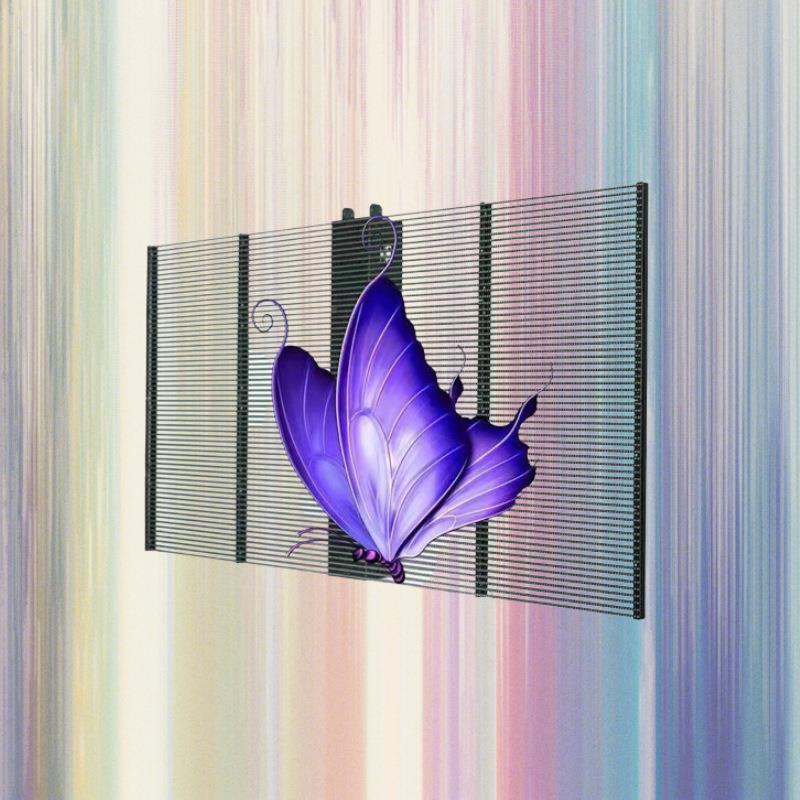 【源头厂家】LED透明屏商场幕墙显示屏科技馆动态屏高透光度柔和