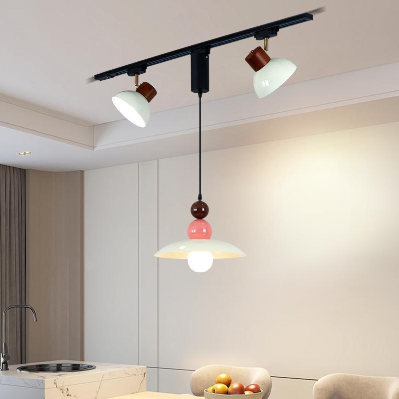 2025新款奶油风法式餐厅吧台吊灯服装店民宿前台可移位餐桌轨道灯