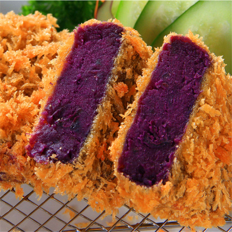 炸裹糊芋头条机 食品机械加工设备 黄金薯条紫薯饼裹屑油炸生产线