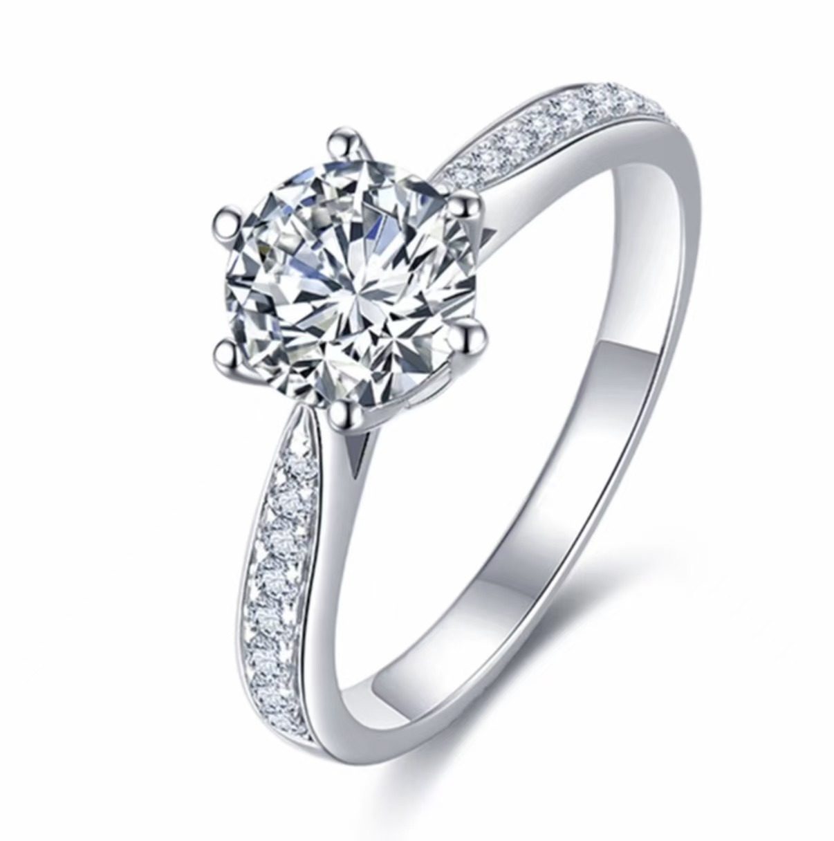 培育钻石六爪钻戒铂金钻戒