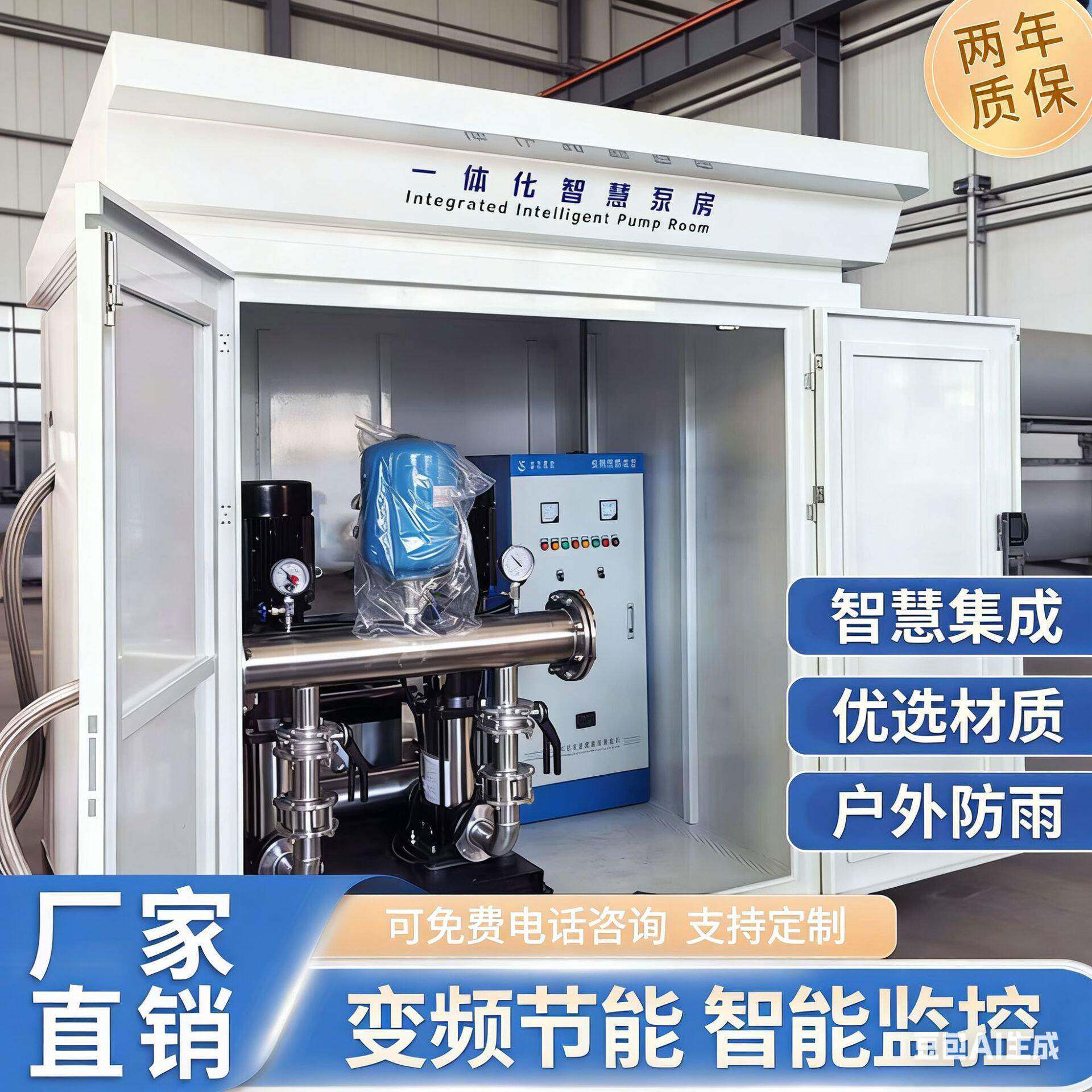户外一体化智慧泵房箱式远程监控智能集成全自动农村灌溉给水泵站