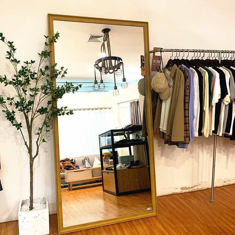 家用全身镜真实不变形显瘦服装店高清折叠落地跳舞玻璃镜壁挂