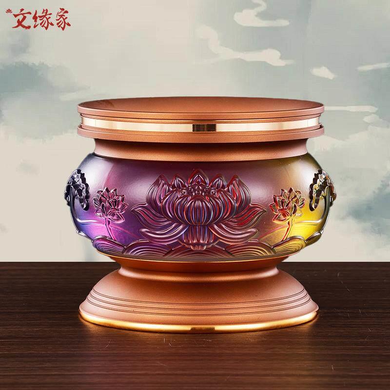 香炉 上香家用室内供奉供佛大号琉璃香炉佛具用品插香烧香焚香炉