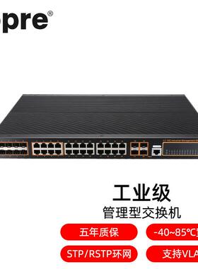 aopre欧柏互联T6824三层万兆管理交换机千兆8光24电环网核心汇聚
