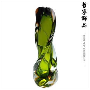 各种琉璃台灯花瓶摆件绿色炫彩琉璃花瓶手工玻璃雅致手工制作