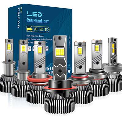 双铜管白光汽车led大灯12V24V灯泡4300K黄金光3000K雾灯h13psx26w