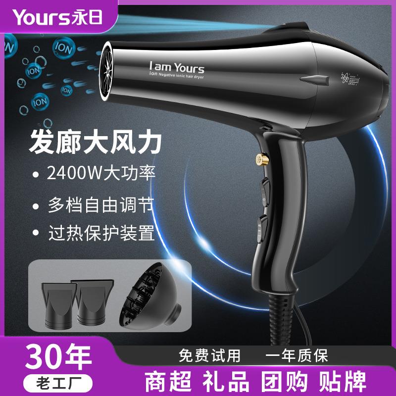 永日负离子吹风机大功率发廊家用电吹风多档调节吹风筒蓝光