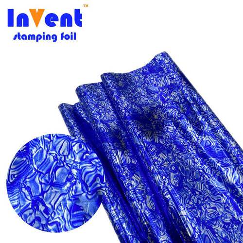 12u75CM兰小花布料烫金纸花膜服装纺织水洗丝印烫金浆膜印箔