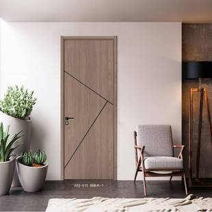 厂家直销简约时尚优质PVC免漆实木复合门科技木室内门房间门