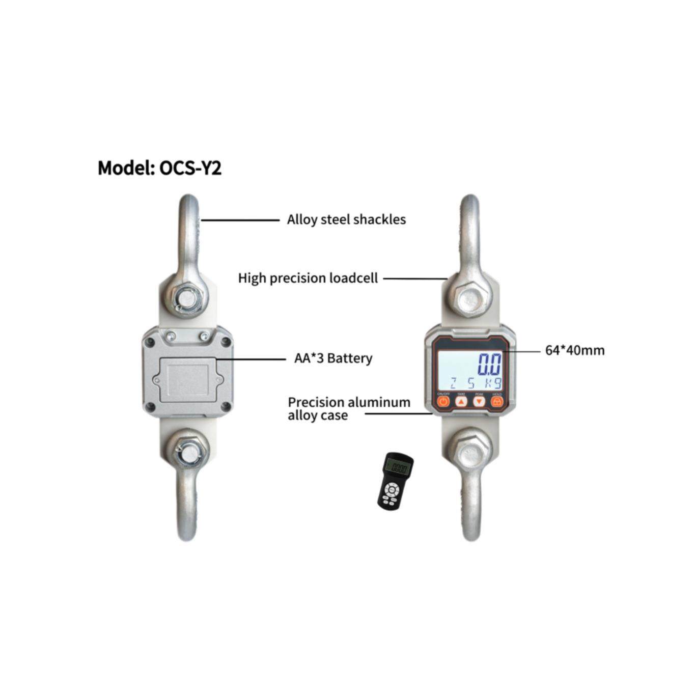 CRANE SCALE 电子吊秤10000KG电子吊秤10吨吊钩秤测力器10吨手持