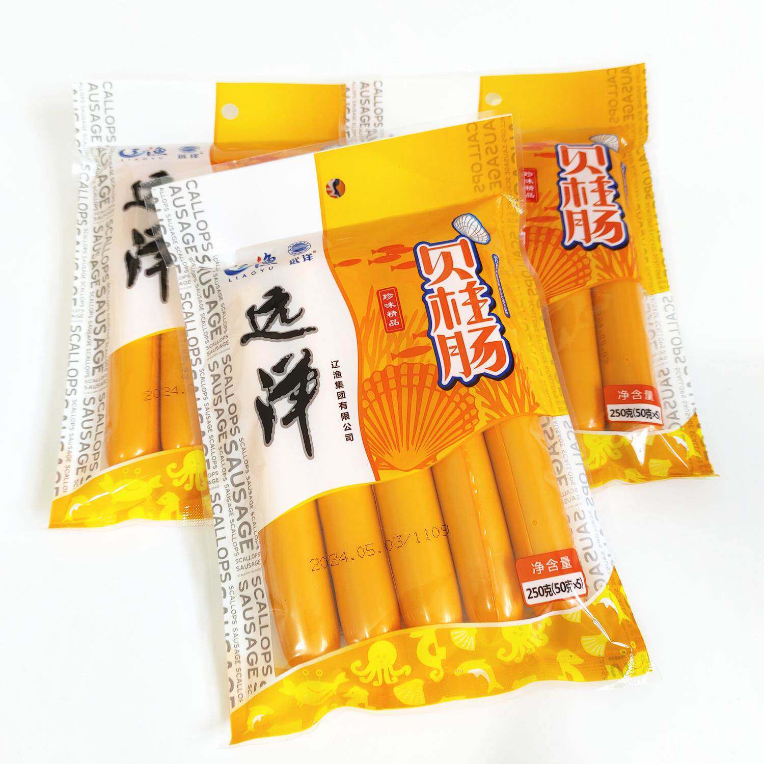 鸳鸯牌250克袋鸳鸯壳柱肠鱼肠鱼肠大连特色即食海鲜小吃早餐礼品