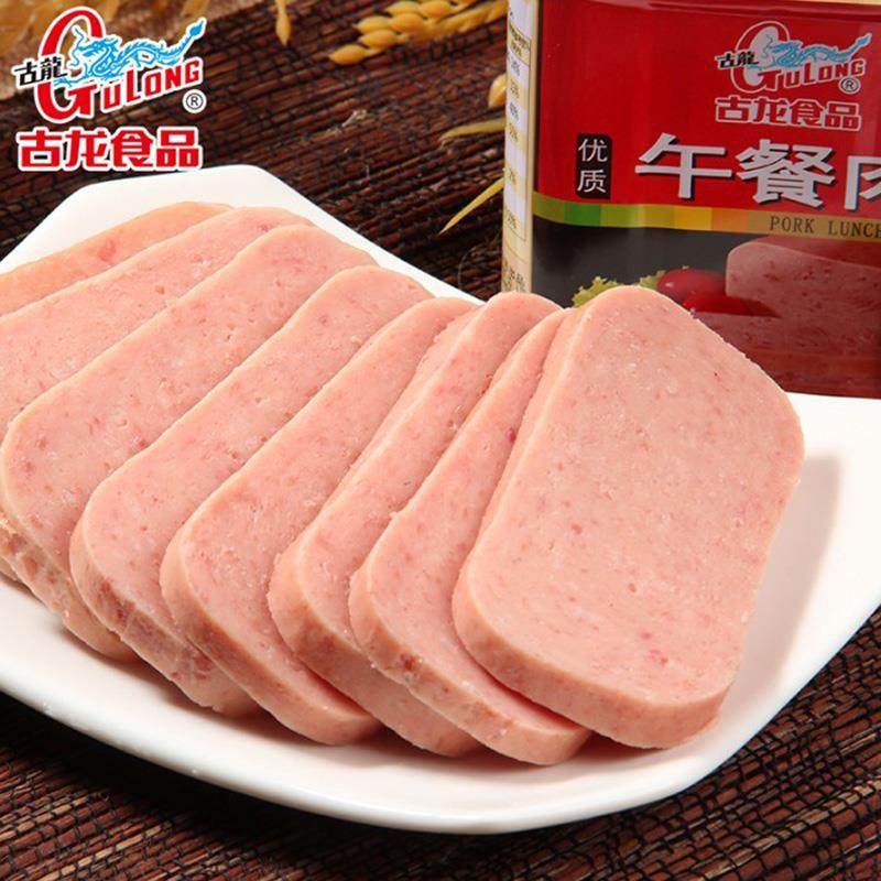 古龙优质午餐肉罐头340g整箱包装即食火锅肉牛肉午餐肉户外食品