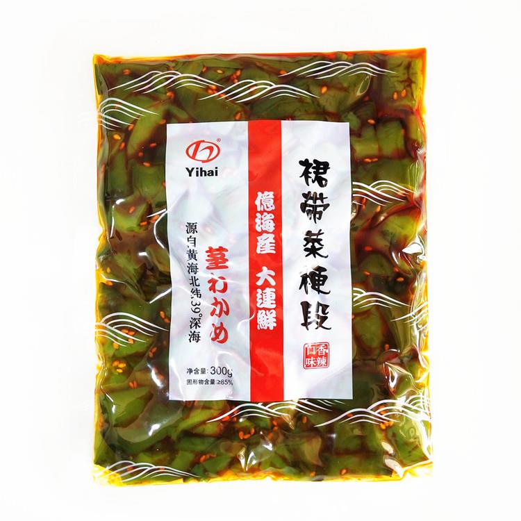 即食亿海香辣裙带菜梗段300g大连特产海白菜根茎海带丝咸菜下酒菜
