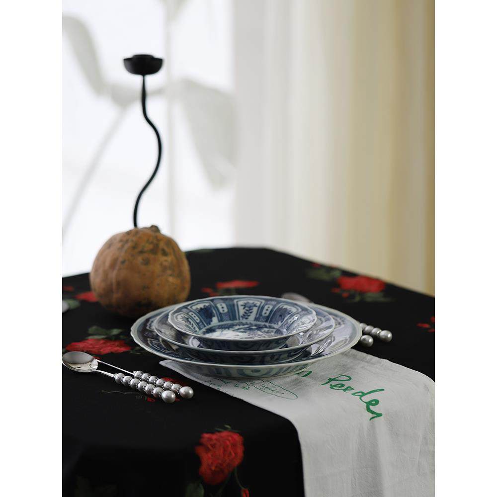 法式中国风餐具海上青花手绘圆盘碟子中古,鲜花速递/花卉仿真/绿植园艺,割草机/草坪机,淘宝优惠券,粉丝福利购,淘宝优惠卷