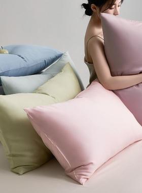 A类奥地利LF兰精天丝枕套单件纯色莱赛尔枕罩 一对凉感冰丝枕头套