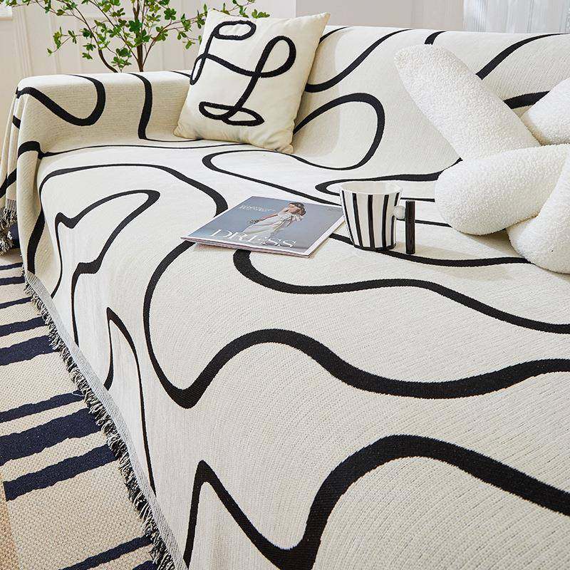 抽象风线条沙发盖布一片式防尘客厅盖毯四季通用雪尼尔全盖沙发巾,鲜花速递/花卉仿真/绿植园艺,割草机/草坪机,淘宝优惠券,粉丝福利购,淘宝优惠卷