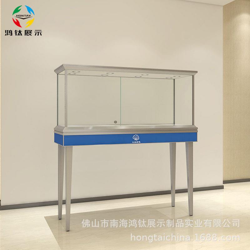 鸿钛新款橱窗首饰展示柜台厂家现货铝合金钢化玻璃陈列柜珠宝展柜