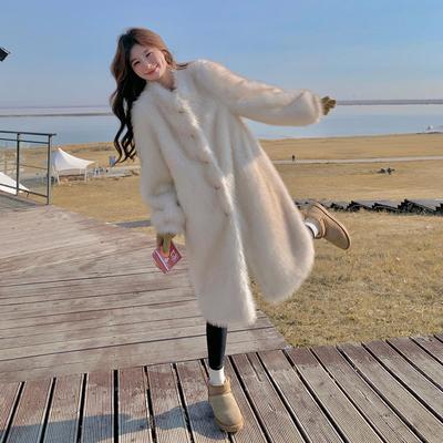小香风环保仿皮草外套女秋冬2024新款中长款加厚气质毛绒大衣爆款