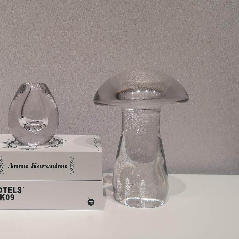 现代轻奢透明水晶手工玻璃蘑菇桌面儿童房间样板间装琉璃饰品摆件,鲜花速递/花卉仿真/绿植园艺,割草机/草坪机,淘宝优惠券,粉丝福利购,淘宝优惠卷