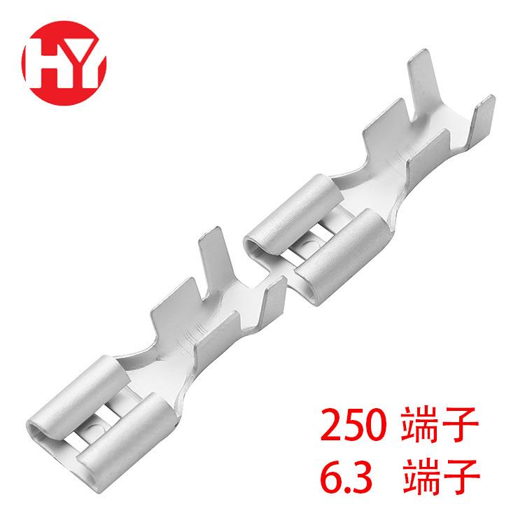 250接线端子6.3插簧250铜镀锡端子6.3自锁端子6.3插簧 PM管型端子