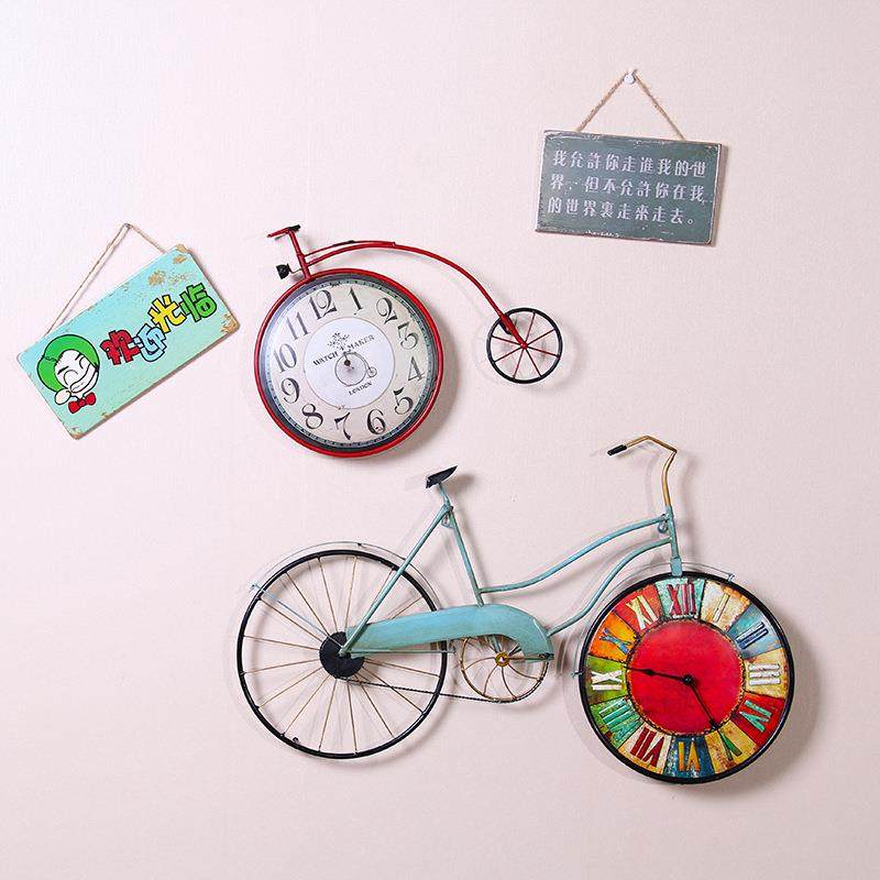 复古铁艺自行车壁挂创意家居酒吧咖啡厅墙面挂件钟墙上装饰品壁饰,电子元器件市场,其它元器件,淘宝优惠券,粉丝福利购,淘宝优惠卷