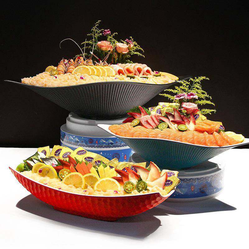 祥源美密胺餐具仿瓷餐厅饭店创意配菜盘火锅店寿司海鲜刺身干冰盘