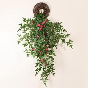 仿真维多利亚双色玫瑰壁挂绿遮挡墙壁吊兰挂花装饰墙面花墙植花