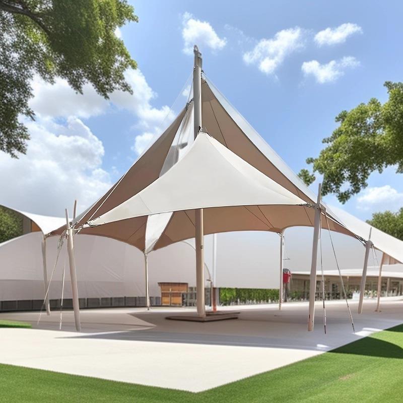 户外景区异型膜结构工程建筑遮阳雨棚展览中心张拉膜屋顶防晒篷帆