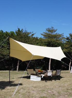 厂家直供跨境户外露营装备帐篷野餐防雨防晒TC棉布八角蝶形天幕