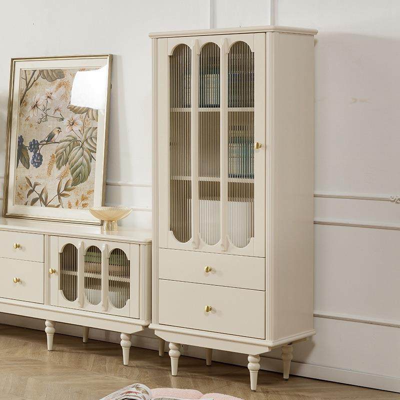 轻奢奶油风书柜家用带玻璃门现代简约实木置物柜客厅法式靠墙展柜,鲜花速递/花卉仿真/绿植园艺,割草机/草坪机,淘宝优惠券,粉丝福利购,淘宝优惠卷