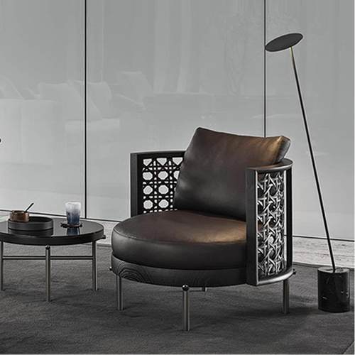 户外藤编沙发庭院设计师休闲家具组合别墅阳台样板房单人柚木藤椅