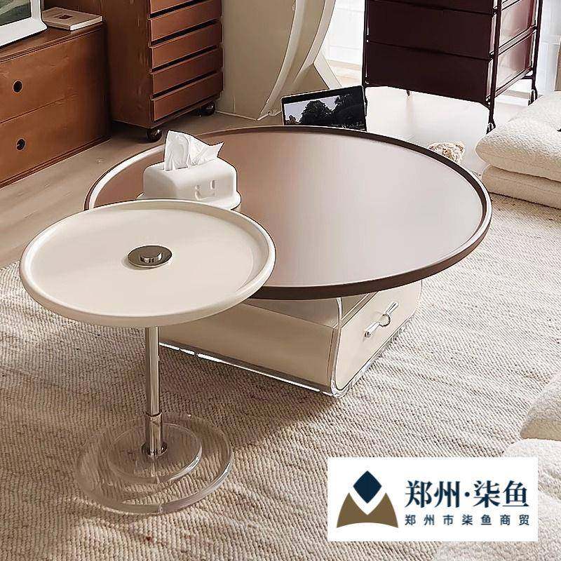 法式奶油复古茶几小户型亚克力圆形现代家用客厅简约组合新款网红,五金/工具,五金工具箱/五金收纳箱,淘宝优惠券,粉丝福利购,淘宝优惠卷