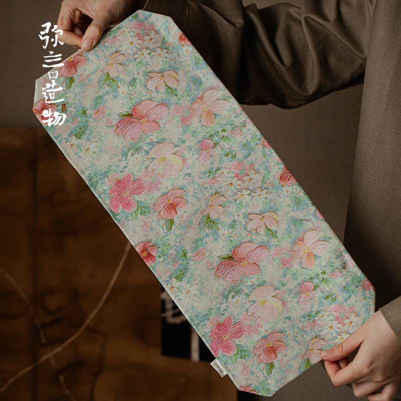 弥言纯手工布艺茶席双面防水刺绣桌旗莫奈风茶道配件中式茶桌垫子,五金/工具,五金工具箱/五金收纳箱,淘宝优惠券,粉丝福利购,淘宝优惠卷