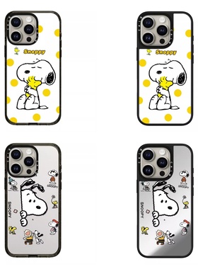 CALG黄色波点史努比侧脸新款超火磁吸防摔iphone11 12 13 14 15 16 17promax适用苹果手机壳高级感小众