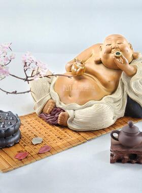 石湾陶瓷工艺精品送礼物家居用酒柜门客厅饰品品茶佛中式陶瓷摆件