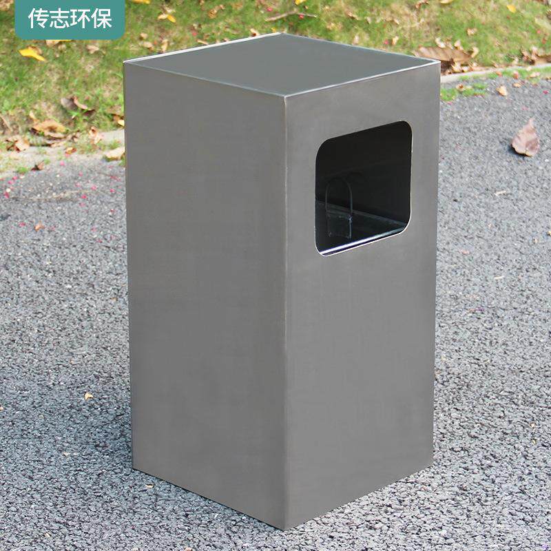 热销方形不锈钢垃圾桶定制电梯口金属果皮箱厂家室内双层垃圾箱