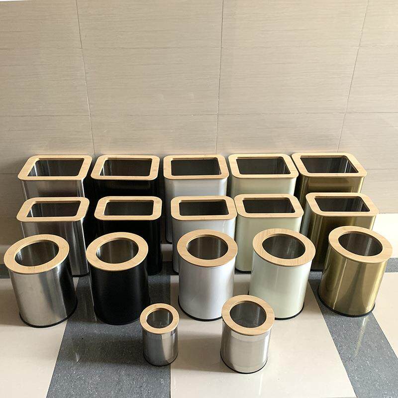 竹盖垃圾桶厨房客厅夹缝卫生间极简垃圾筒卧室办公室纸篓原木风