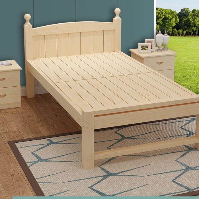 经济型成人实木一米2单人1.351.5m松木双人床出租房90cm宽